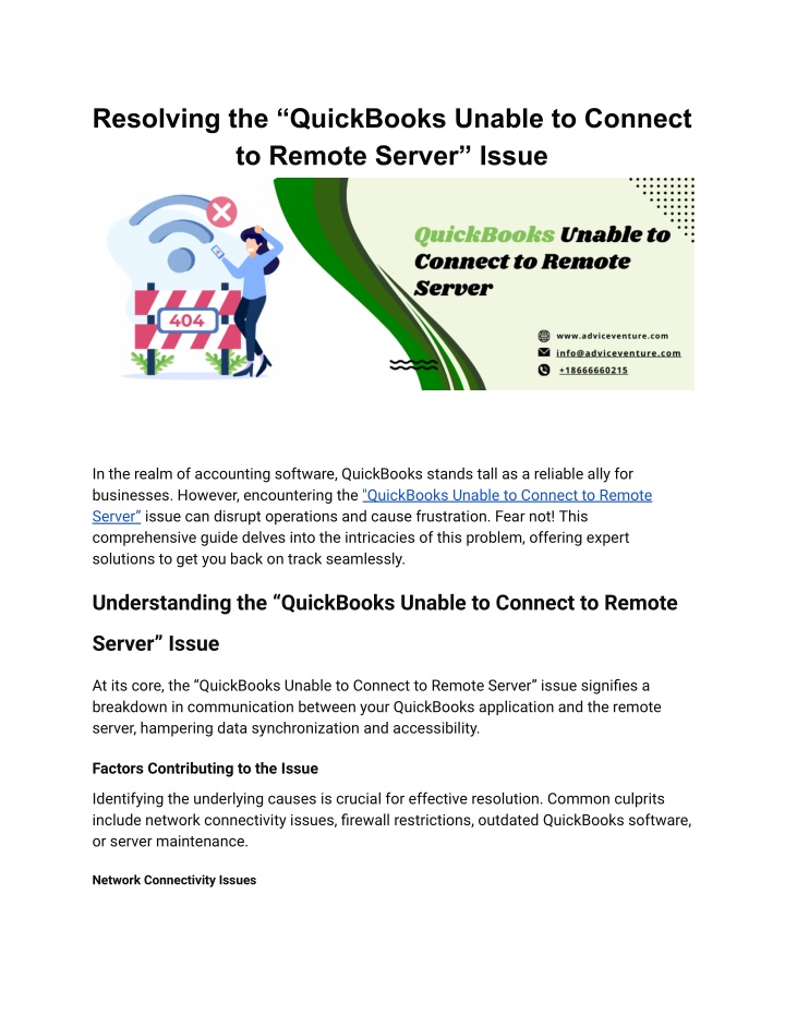 resolving the quickbooks unable to connect