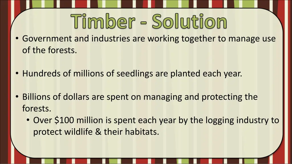 timber solution government and industries