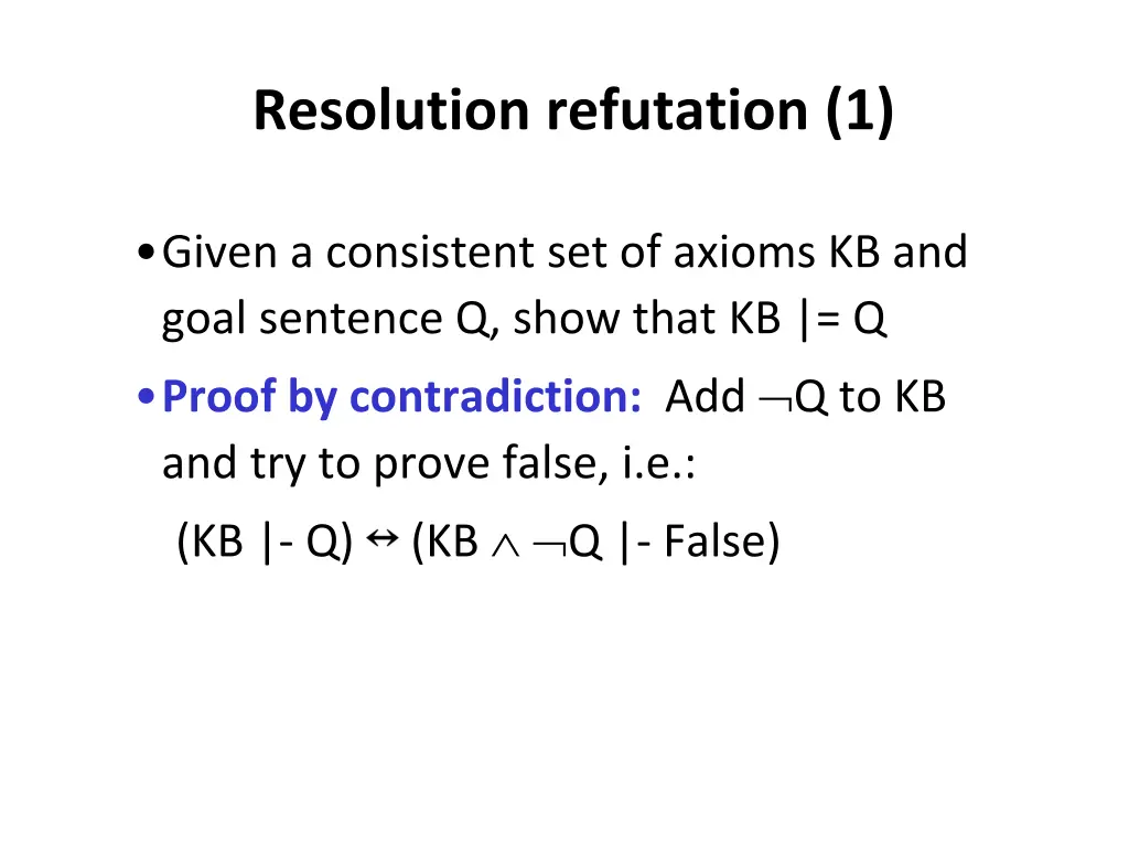 resolution refutation 1