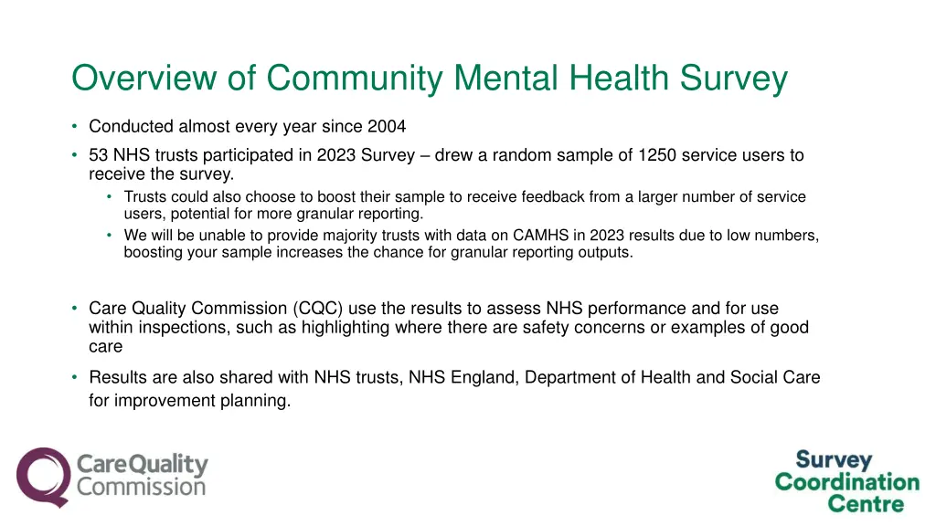 overview of community mental health survey 1