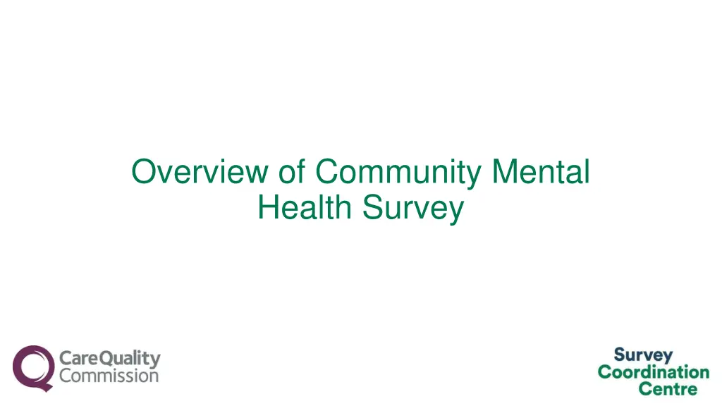 overview of community mental health survey
