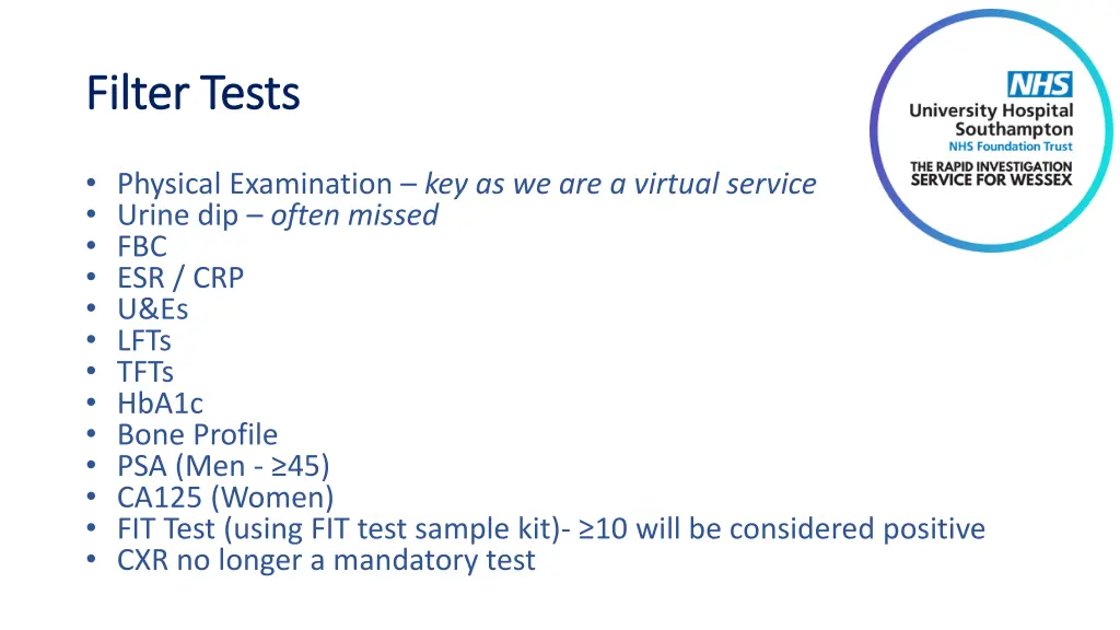 filter tests filter tests