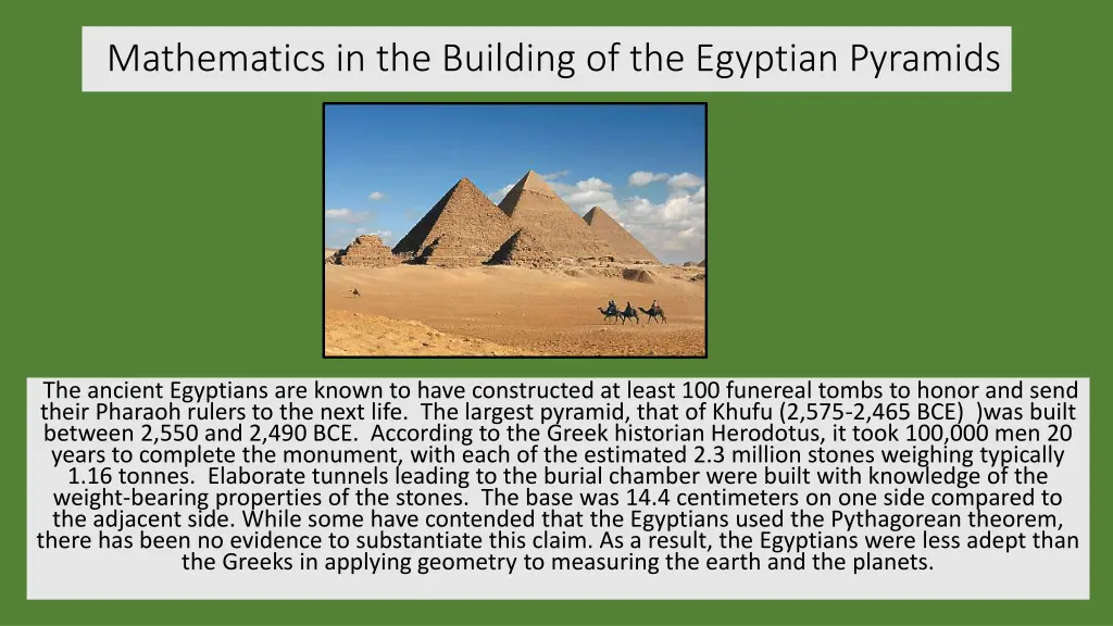 mathematics in the building of the egyptian