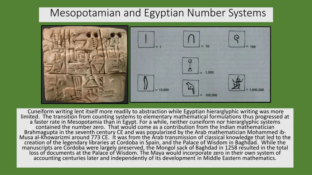 mesopotamian and egyptian number systems