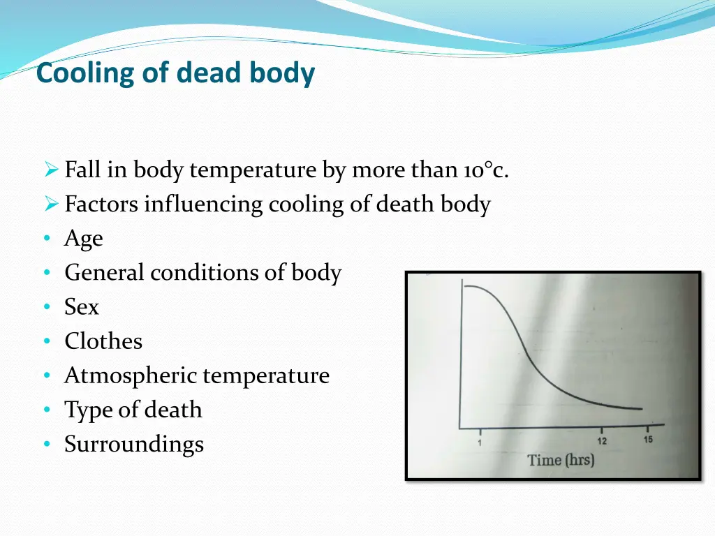 cooling of dead body