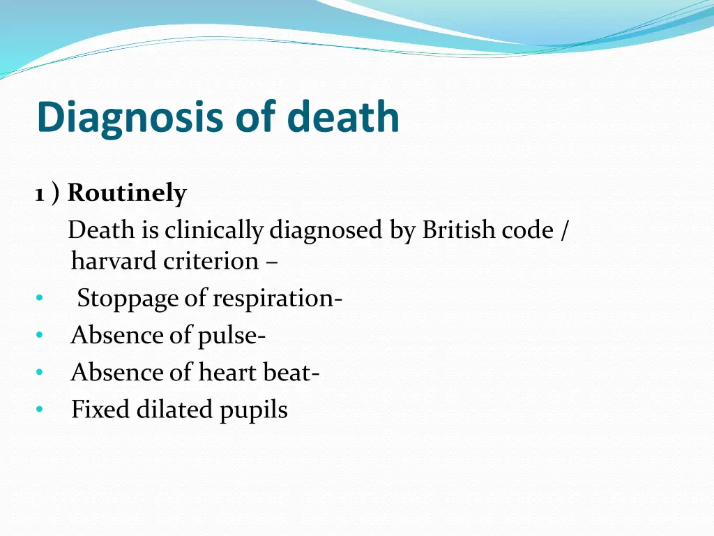 diagnosis of death