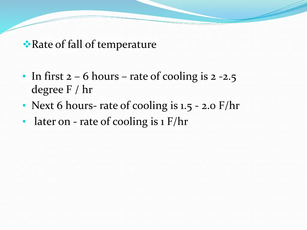 rate of fall of temperature