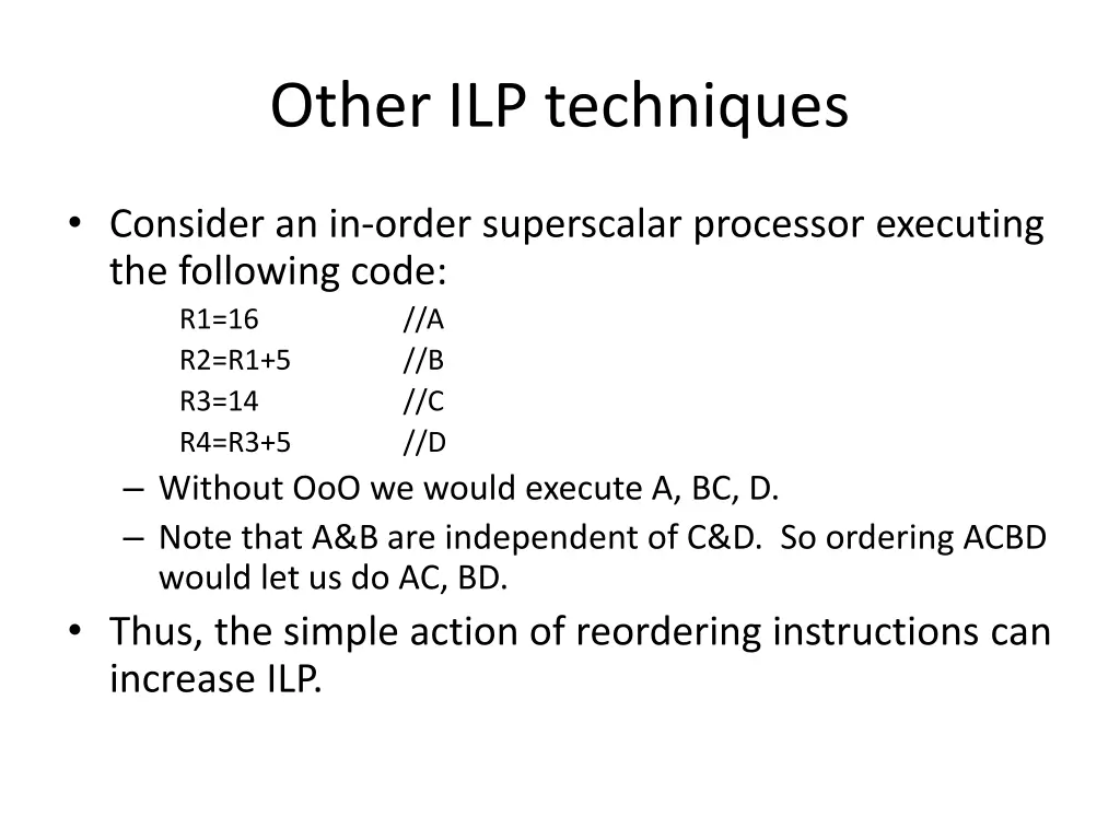 other ilp techniques