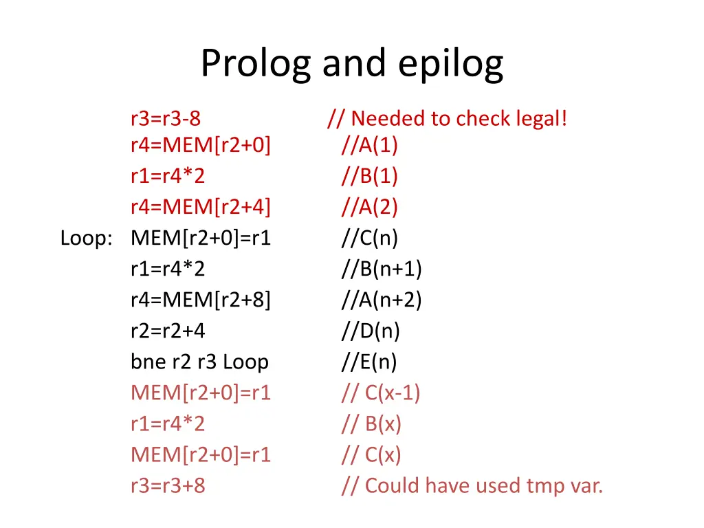 prolog and epilog