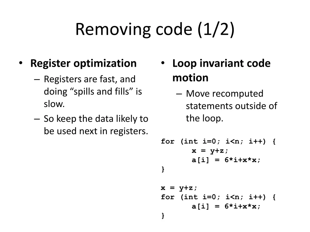 removing code 1 2