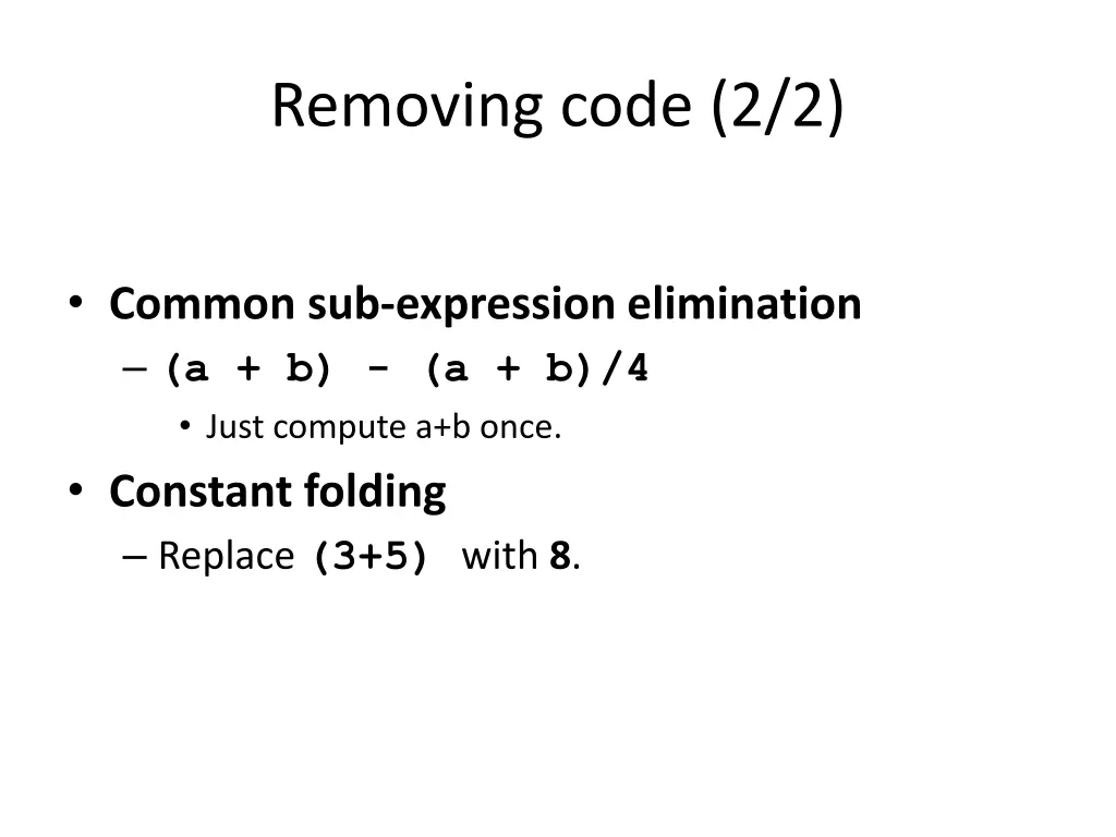 removing code 2 2