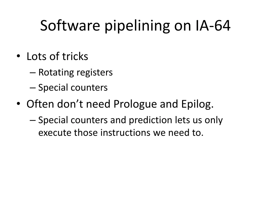 software pipelining on ia 64