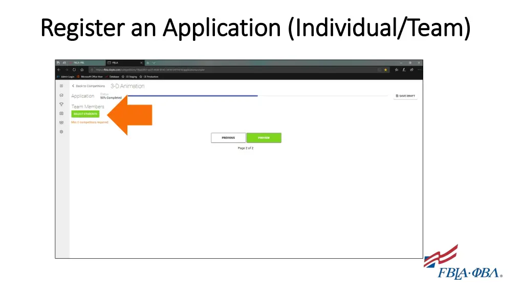 register an application individual team register 2