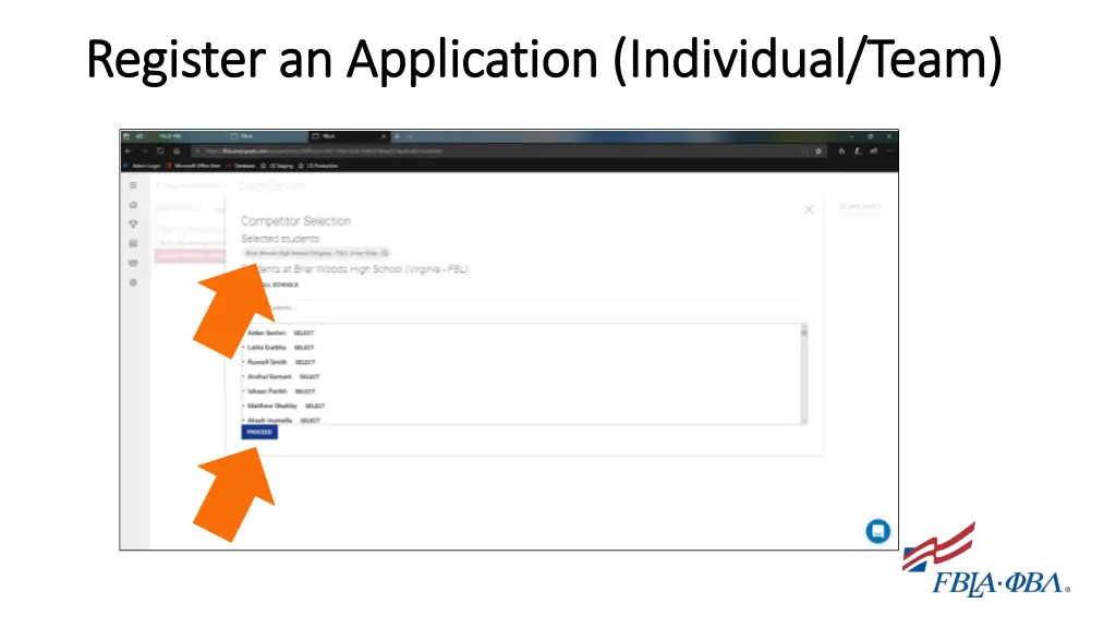 register an application individual team register 6