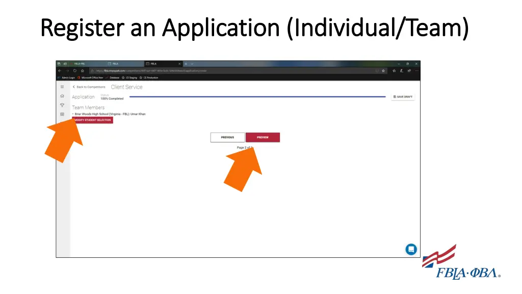 register an application individual team register 7