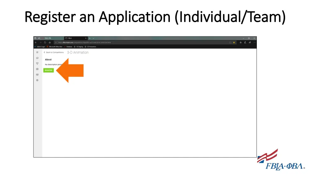 register an application individual team register