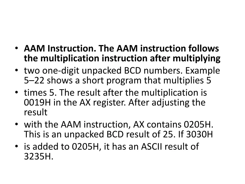 aam instruction the aam instruction follows