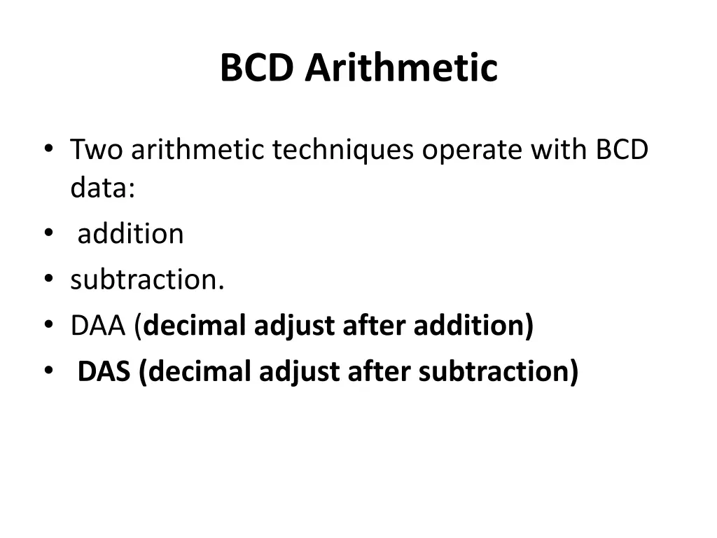 bcd arithmetic