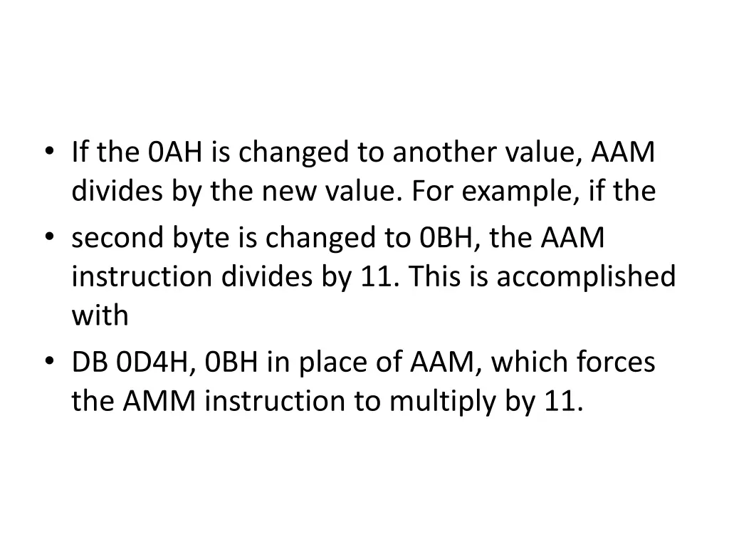 if the 0ah is changed to another value