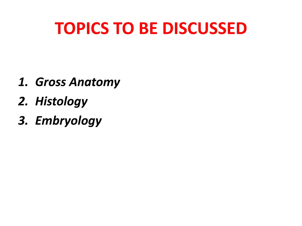 topics to be discussed