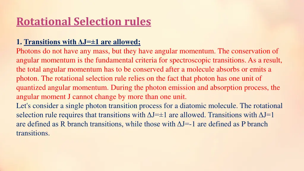 rotational selection rules