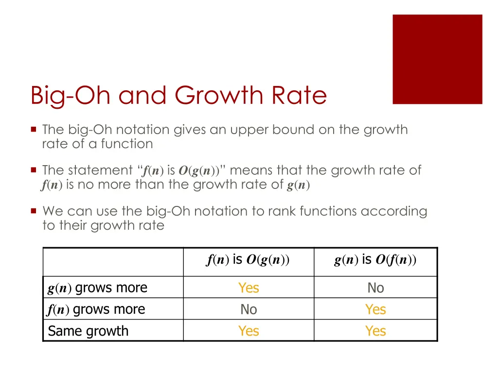 big oh and growth rate
