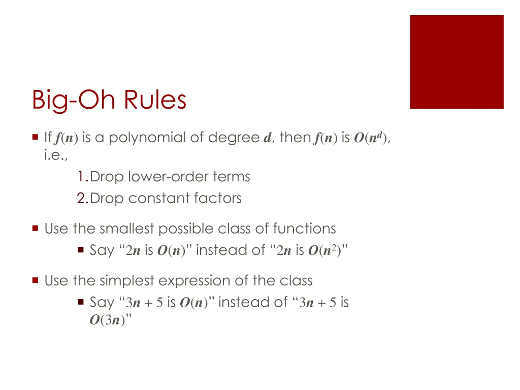 big oh rules