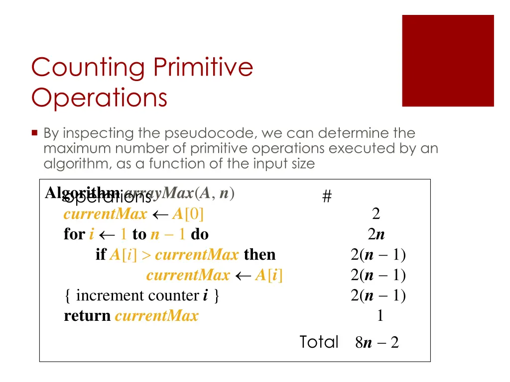 counting primitive operations