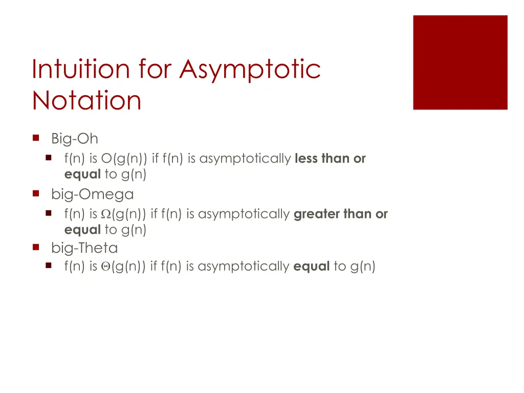 intuition for asymptotic notation