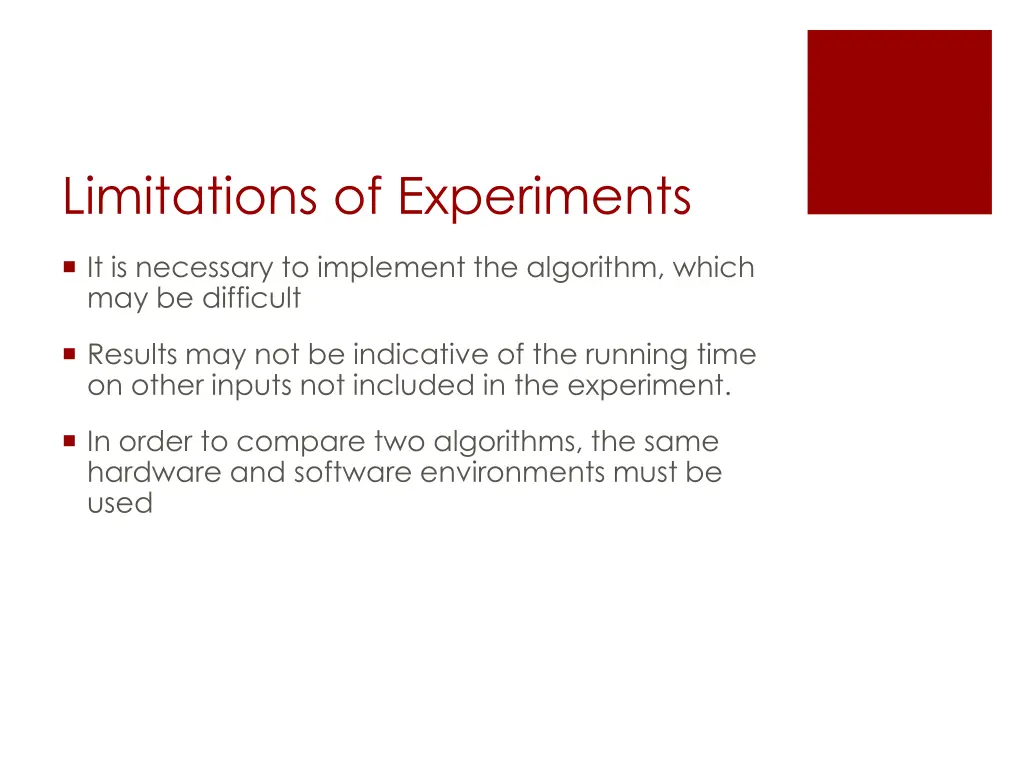 limitations of experiments