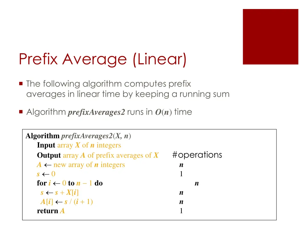 prefix average linear