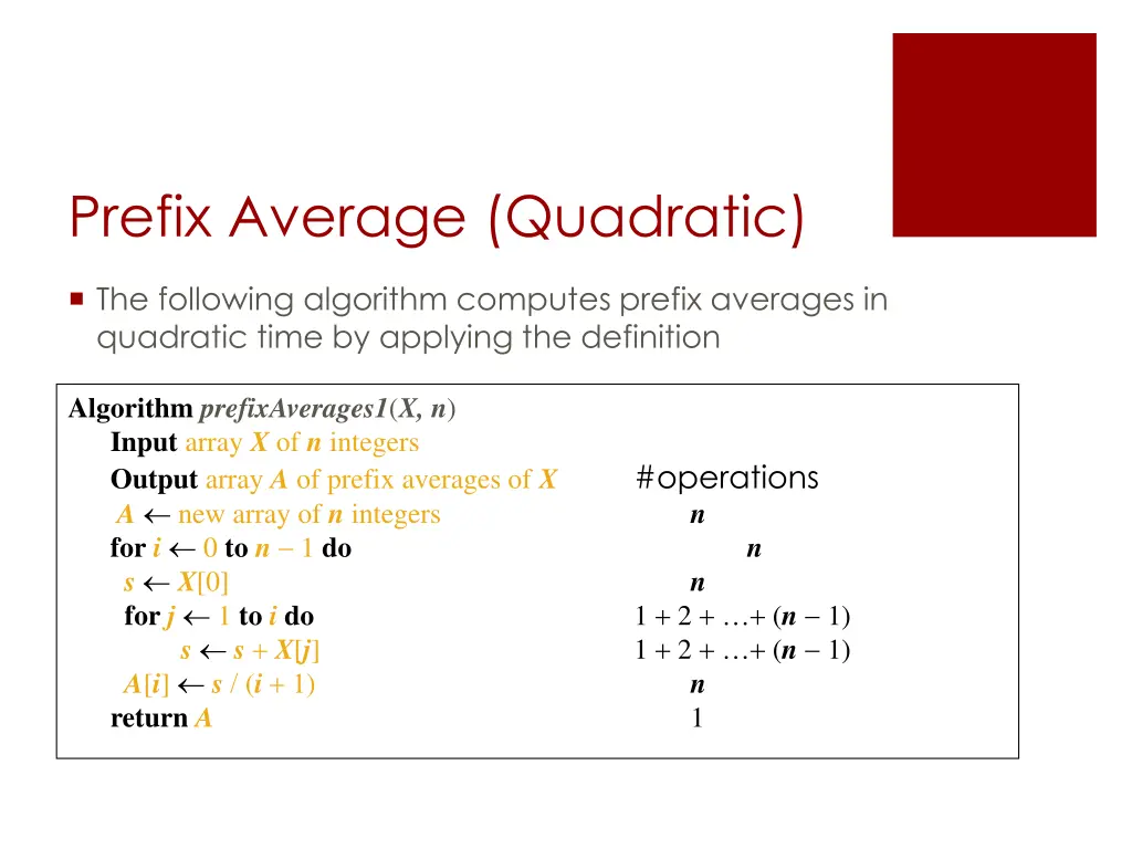 prefix average quadratic