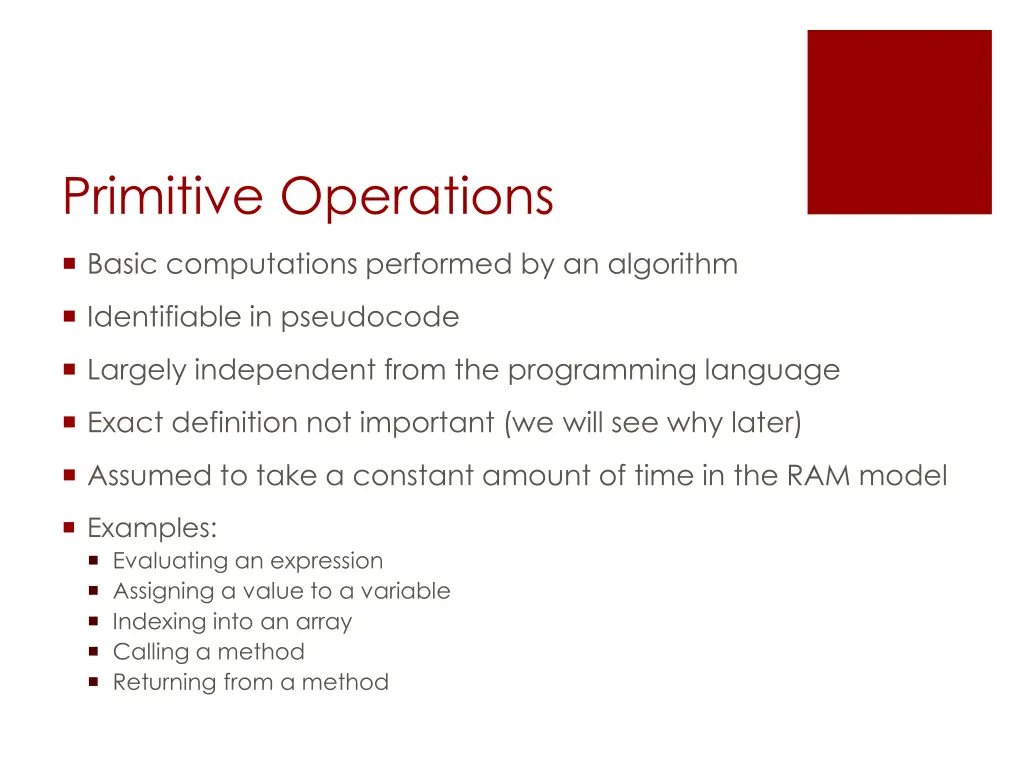 primitive operations