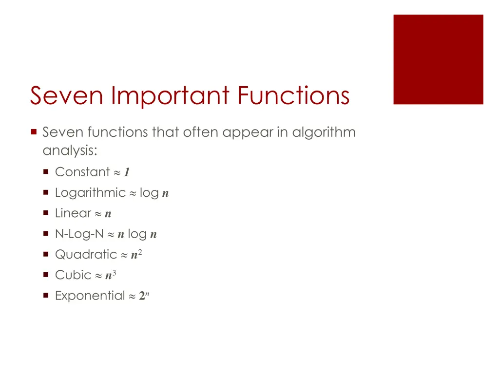 seven important functions