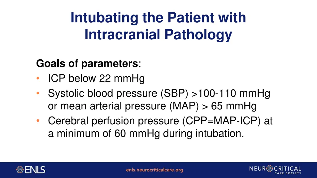 intubating the patient with intracranial pathology