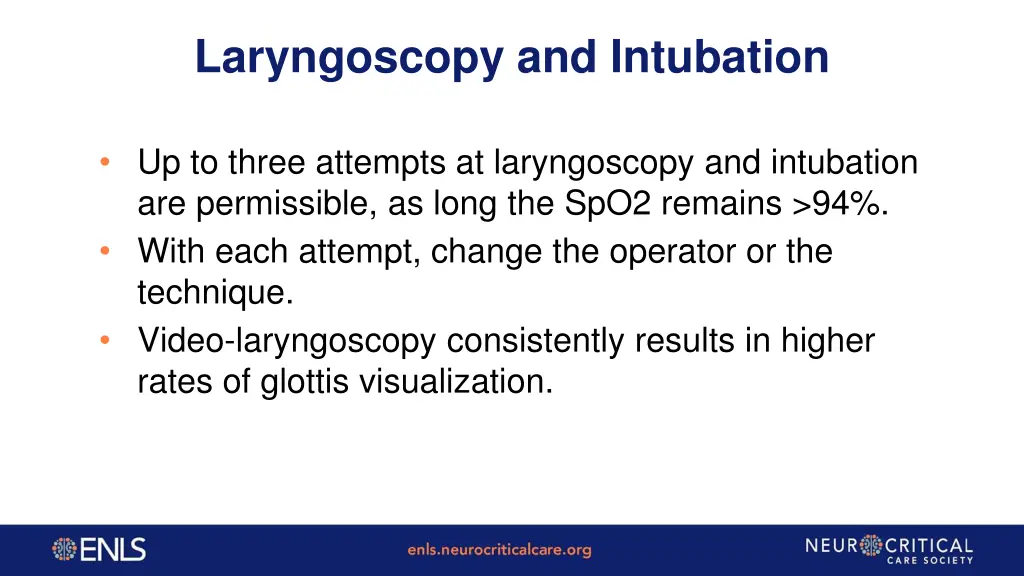 laryngoscopy and intubation