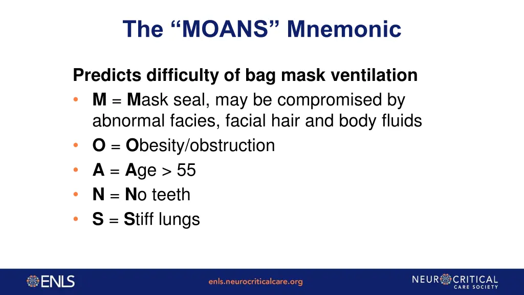 the moans mnemonic