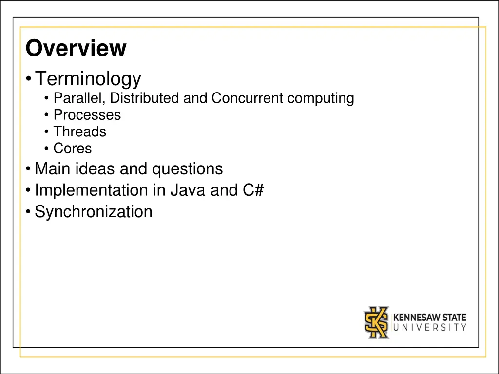 overview terminology parallel distributed