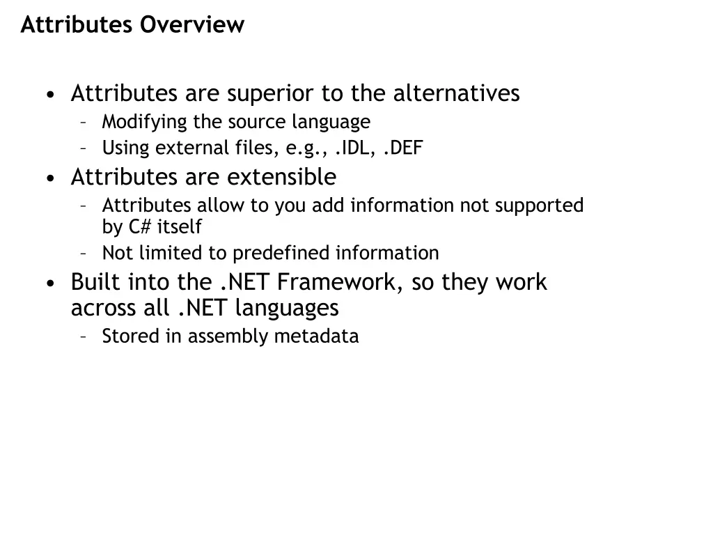 attributes overview 2