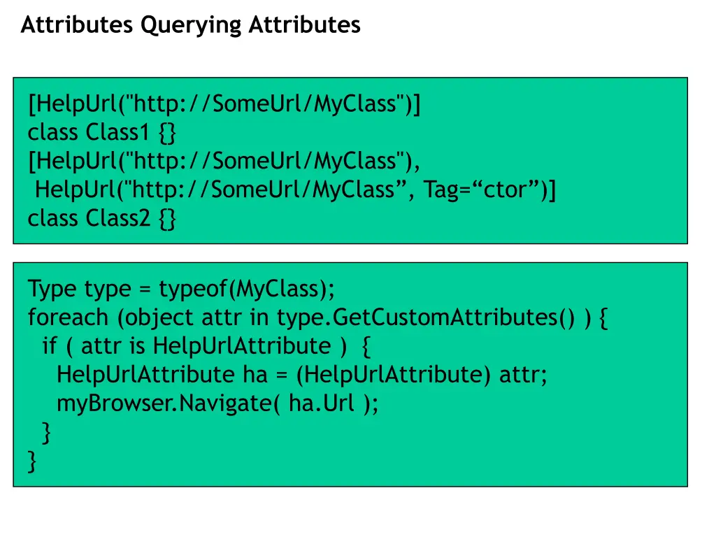 attributes querying attributes