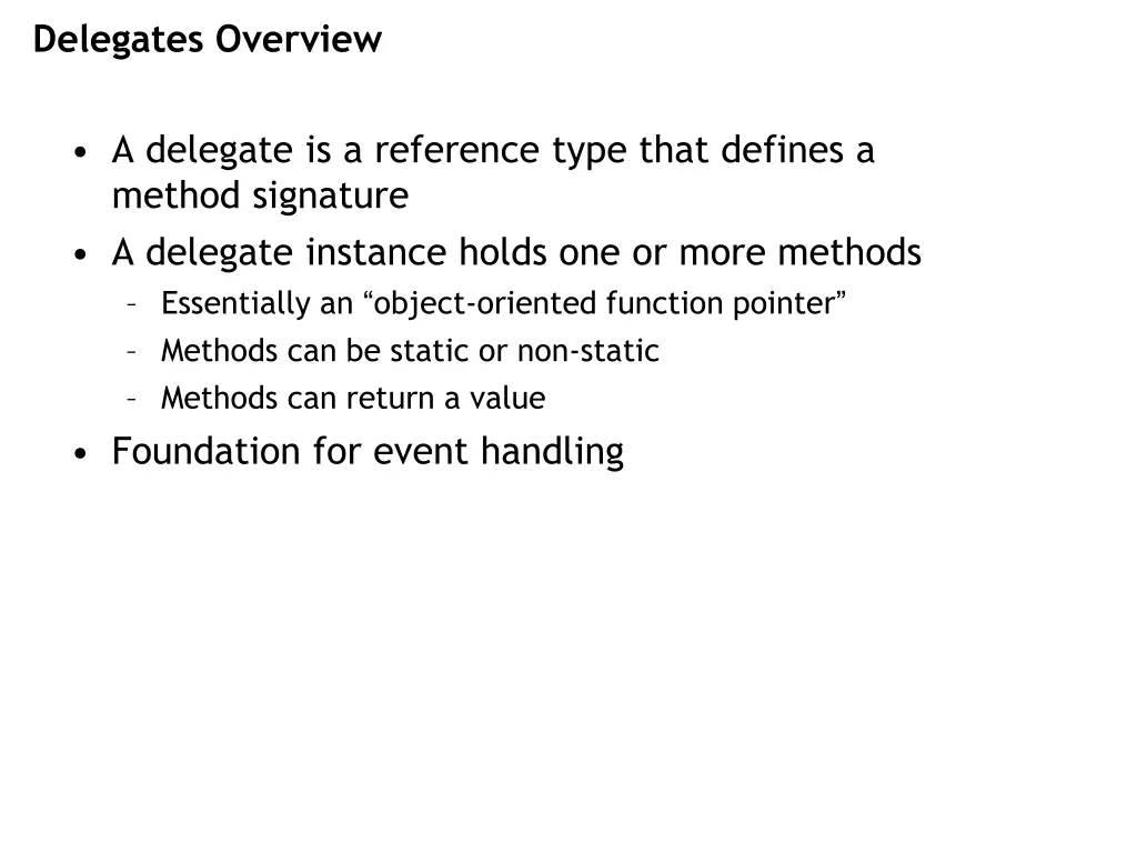 delegates overview