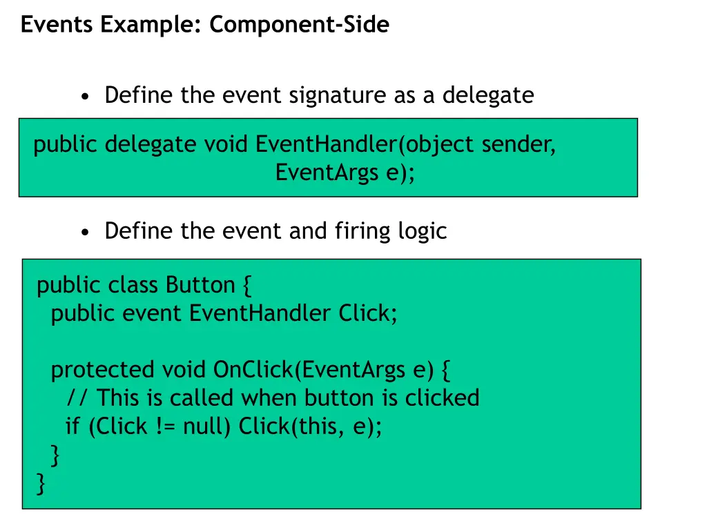 events example component side