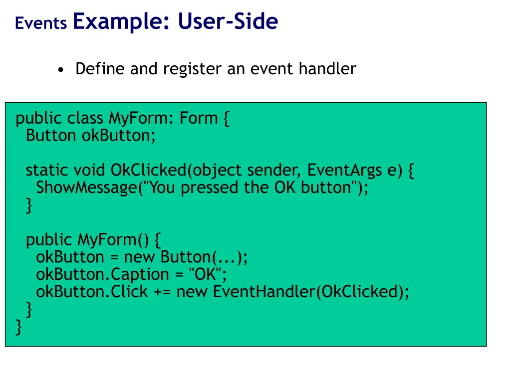 events example user side