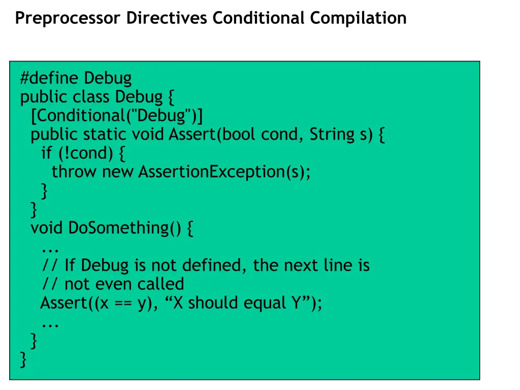 preprocessor directives conditional compilation