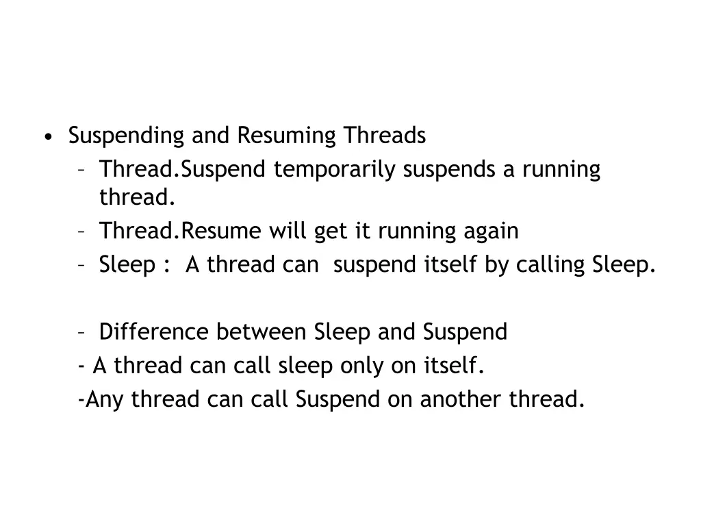 suspending and resuming threads thread suspend