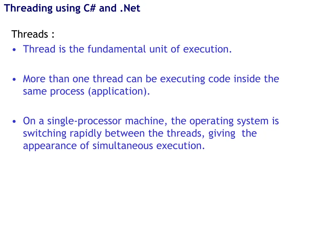 threading using c and net