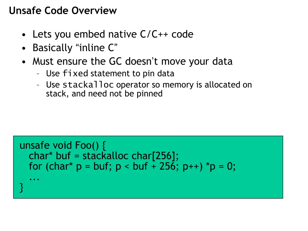 unsafe code overview 1