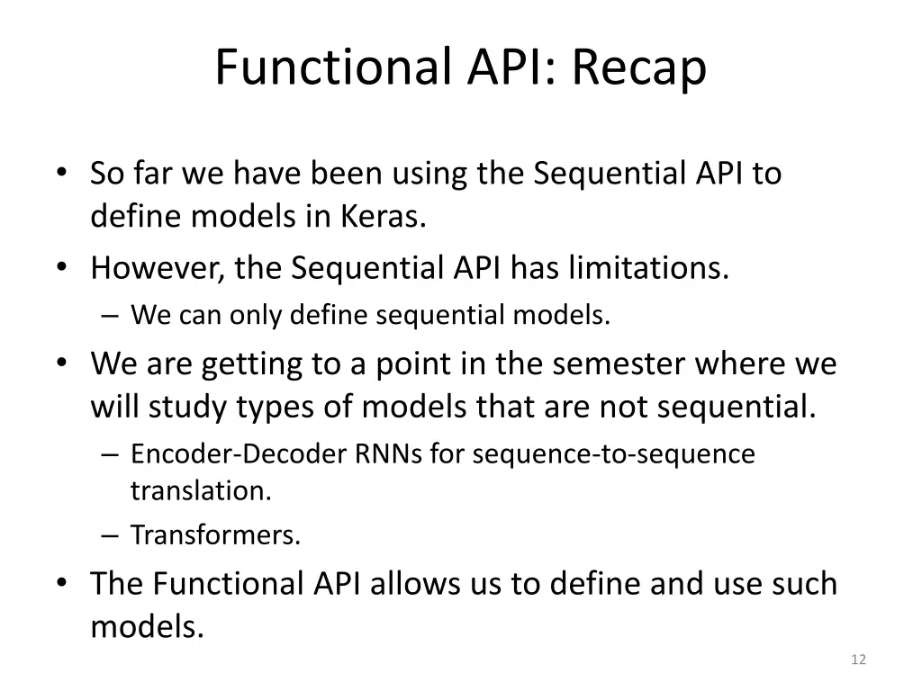 functional api recap