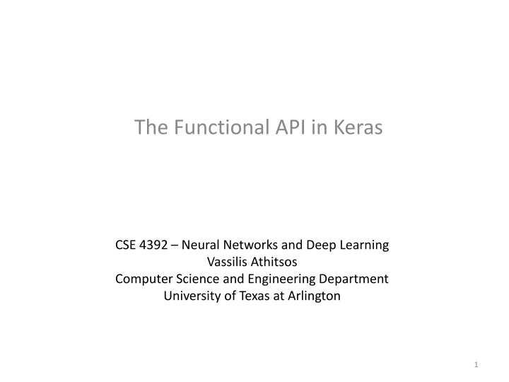 the functional api in keras