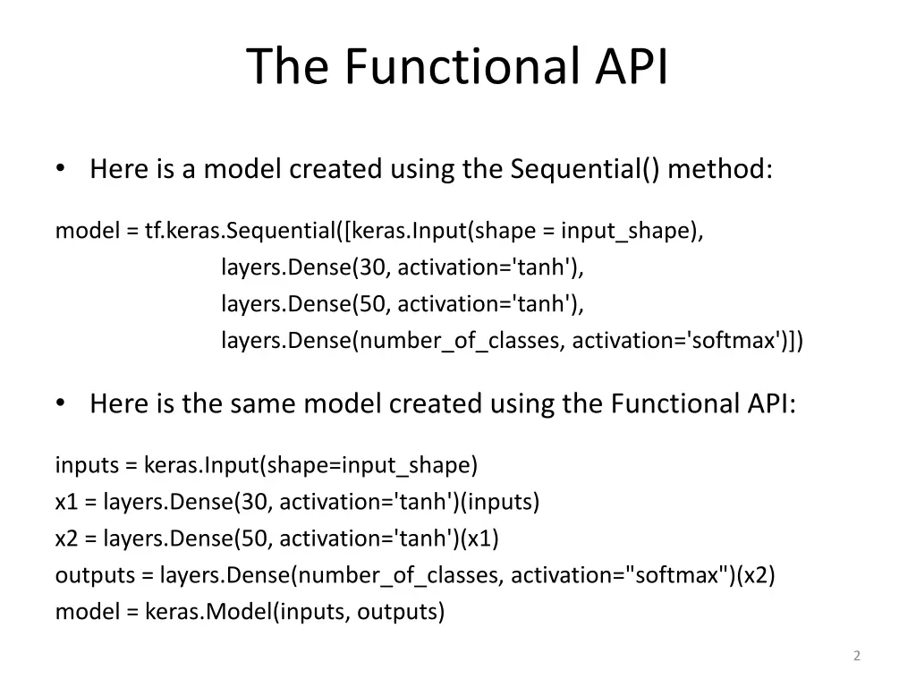 the functional api